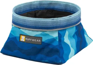 Ruffwear, Quencher Dog Bowl, Collapsible, Portable Food and Water Bowl, Coastal Mountains, Medium