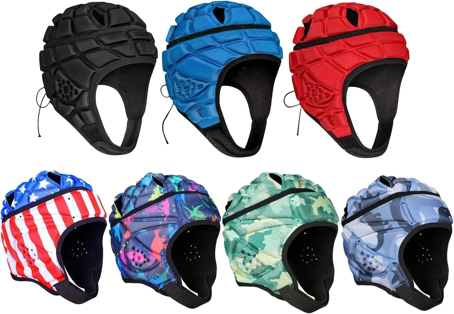 Rugby Helmet - Soft Padded Headgear 7v7 Flag Football Headguard Soccer Head Protection Protective Soft Helmet Football for Youth & Adult