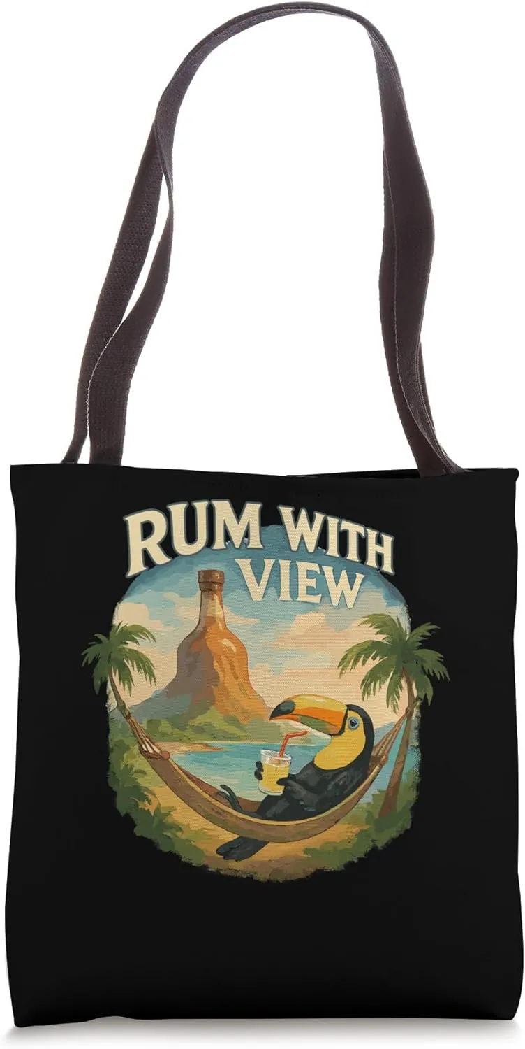 Rum With View Toucan Hammock Island Vibes Tote Bag