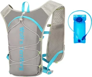 Running Hydration Vest Backpack, Lightweight Water Backpack with 2*2L Leakproof Hydration Bladder 2*Wrist Brace 1*Head Band, Hydration Backpack Running Vest for Hiking Biking Running for Women Men