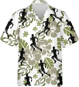 Running Marathon Hawaiian Shirts for Men - Runner Button Down Mens Hawaiian Shirts Short Sleeve Luau Beach Shirt Series 26