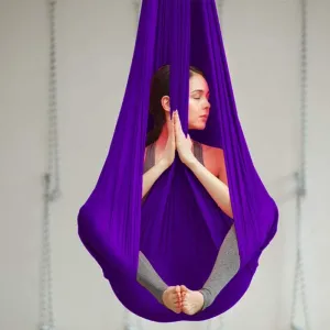 Rynx | Aerial Yoga Swing Set, L:5M W:2.8M Anti Gravity Hammock Inversion Exercises Includes 2 Carabiners, 2 Daisy Chain, 1 Hanging Instructions.