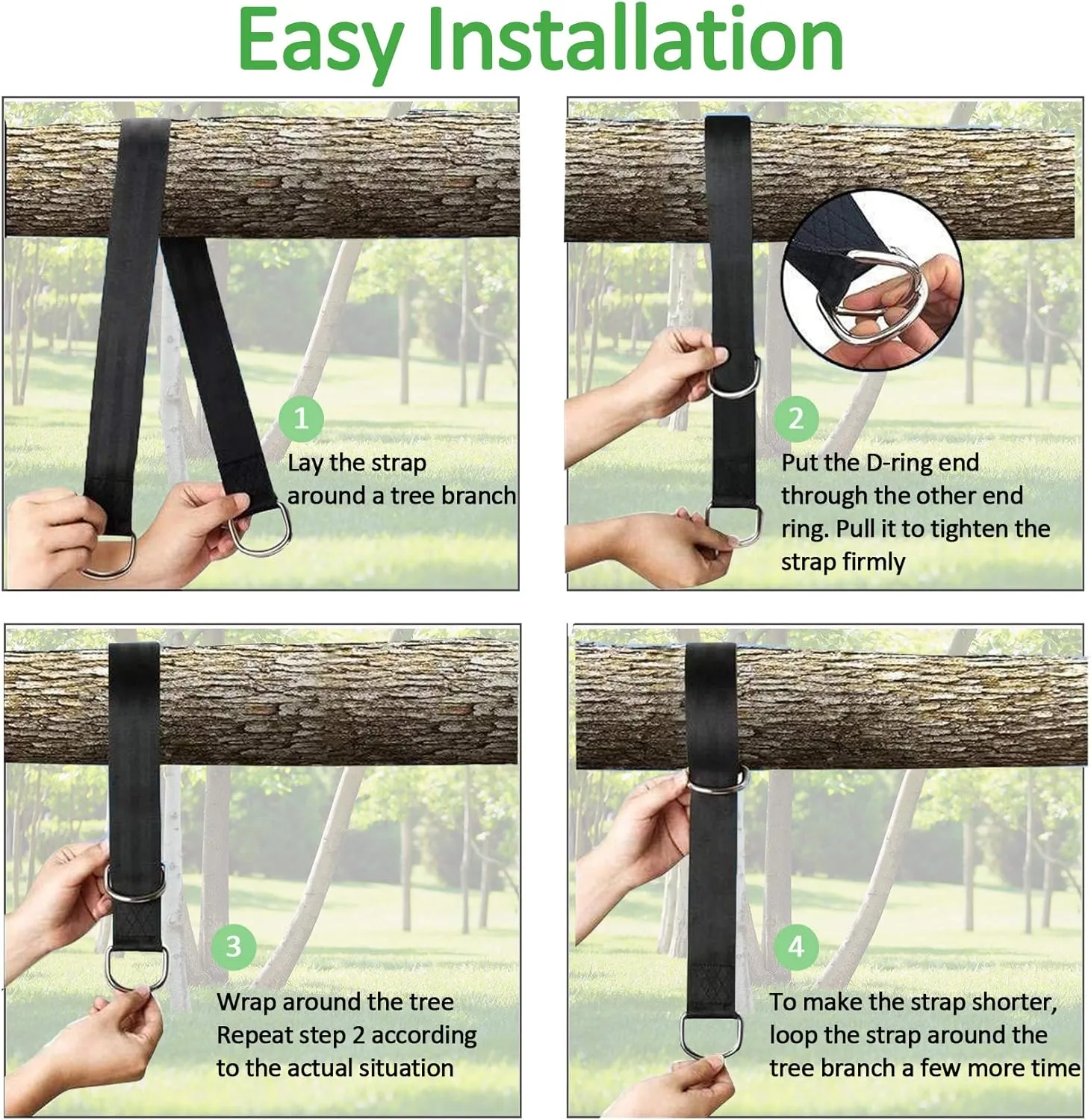 Safe Tree Swing Hanging Straps Kit, 3FT/10FT/15FT/20FT, Heavy Duty Holds 5500LBS Extra Long Adjustable Tree Swing Straps, Easy & Fast Way to Hang Any Swing or Hammock(10 FT)