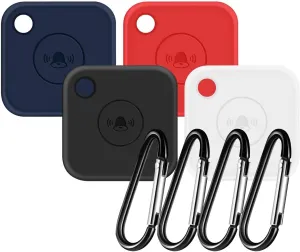 SaharaCase Silicone Case for Tile Mate (4-Pack) [Shockproof Bumper] Rugged Protection Antislip Grip - Black/Blue/Red/White