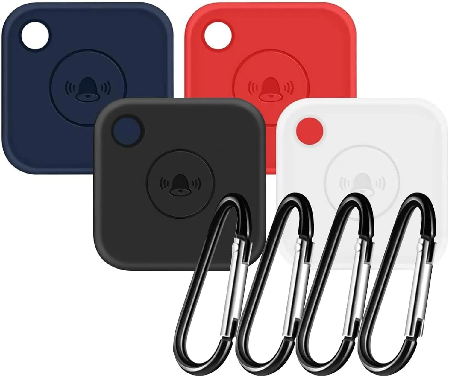 SaharaCase Silicone Case for Tile Mate (4-Pack) [Shockproof Bumper] Rugged Protection Antislip Grip - Black/Blue/Red/White