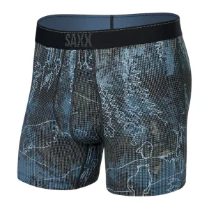 Saxx Quest Quick-Dry Mesh Boxer Brief Fly - Smokey Mountains