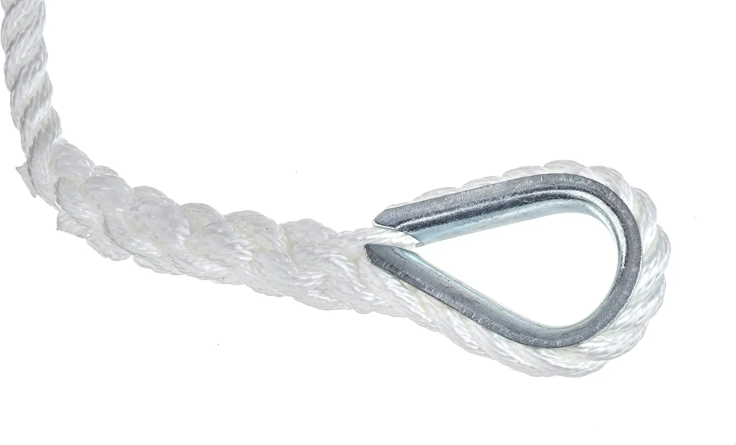 Seachoice Anchor Line Rope, 3-Strand Twisted, White, Nylon