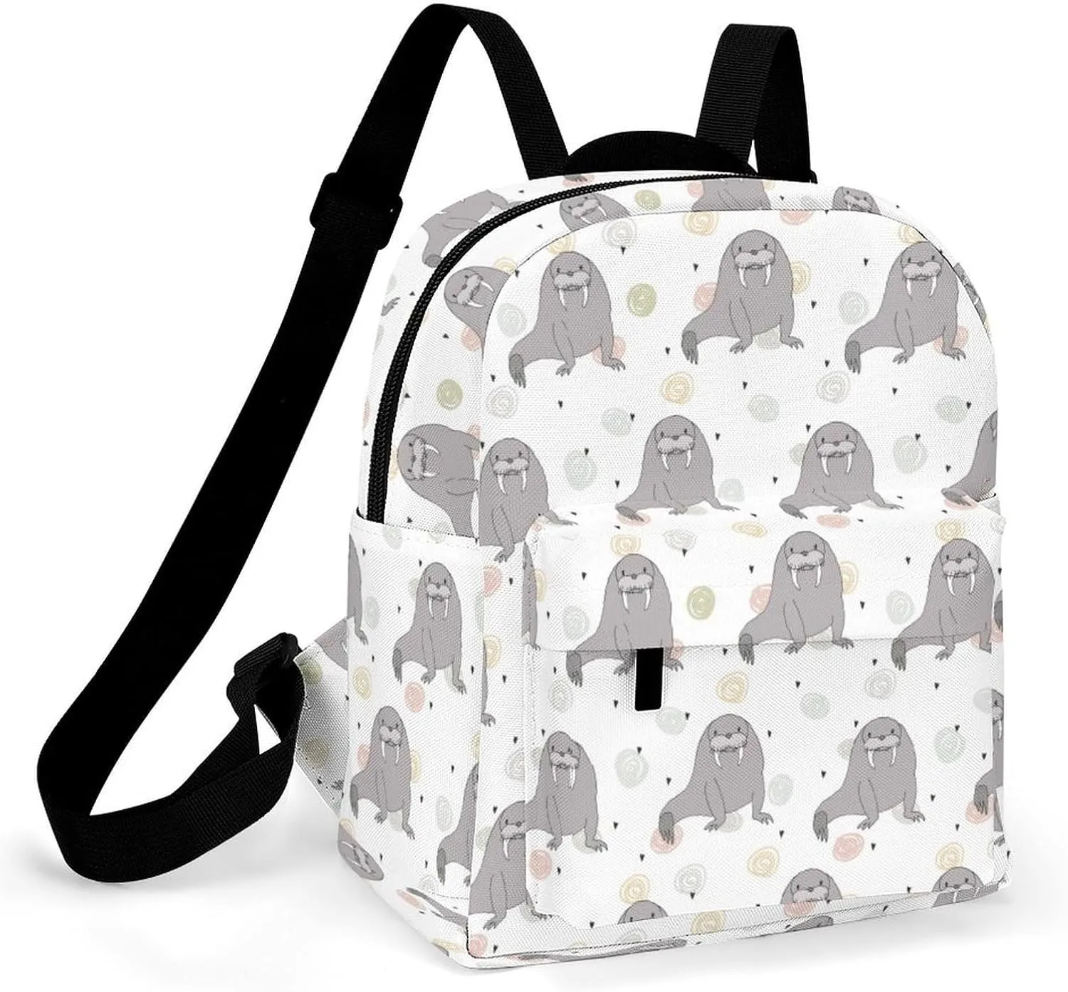 Seal And Walrus Pattern Backpack Shoulders Bag Sports Backpack for Party Business Travel