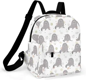 Seal And Walrus Pattern Backpack Shoulders Bag Sports Backpack for Party Business Travel