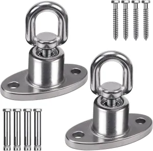 SELEWARE Silent Ball Bearing Swing Hangers, Heavy Duty 360° Rotate Swing Swivel Hook for Wooden Playground Yoga Hammock Chair Rope Punching Bag Porch Tire Web Swing Sets, 1200 Capacity, 2 Pack
