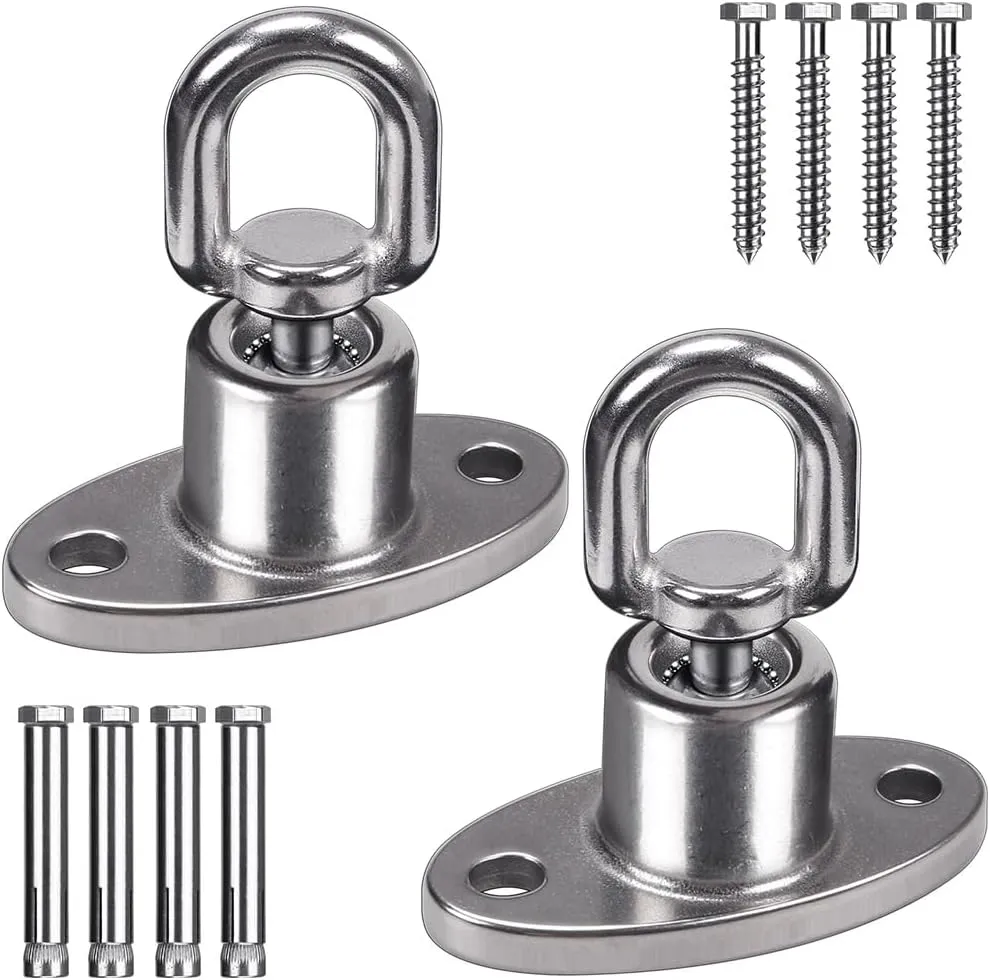 SELEWARE Silent Ball Bearing Swing Hangers, Heavy Duty 360° Rotate Swing Swivel Hook for Wooden Playground Yoga Hammock Chair Rope Punching Bag Porch Tire Web Swing Sets, 1200 Capacity, 2 Pack