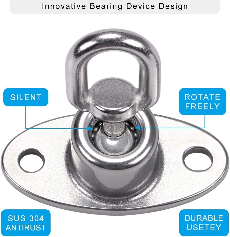 SELEWARE Silent Ball Bearing Swing Hangers, Heavy Duty 360° Rotate Swing Swivel Hook for Wooden Playground Yoga Hammock Chair Rope Punching Bag Porch Tire Web Swing Sets, 1200 Capacity, 2 Pack