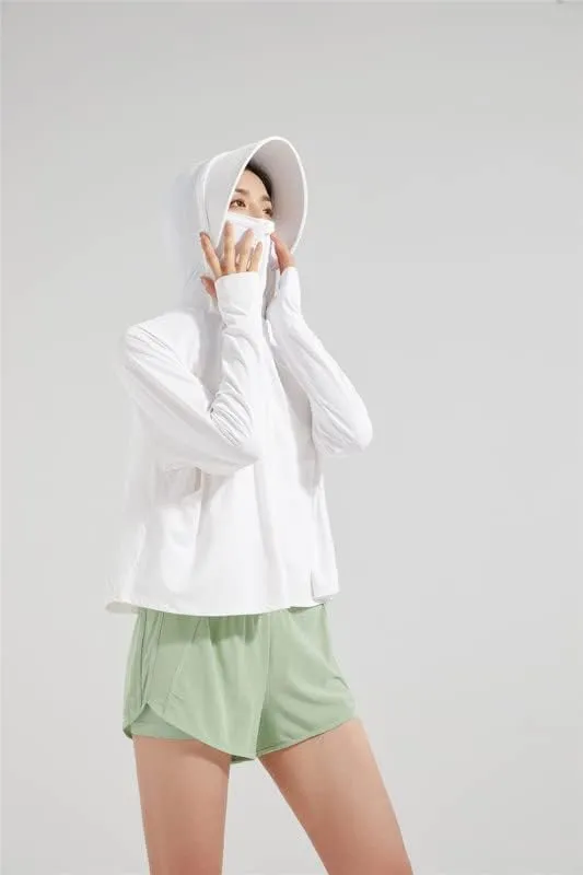 Shanghai Story Fishing Hunting Clothing For Women UPF 50  UV Sun Protection Long Sleeve Jacket Hoodie with Face Mask