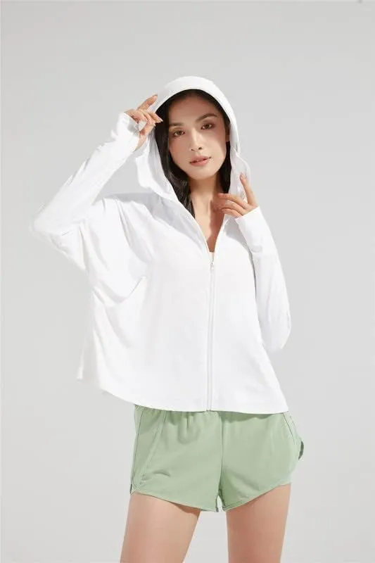 Shanghai Story Fishing Hunting Clothing For Women UPF 50  UV Sun Protection Long Sleeve Jacket Hoodie with Face Mask