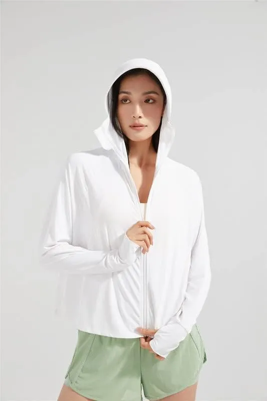 Shanghai Story Fishing Hunting Clothing For Women UPF 50  UV Sun Protection Long Sleeve Jacket Hoodie with Face Mask