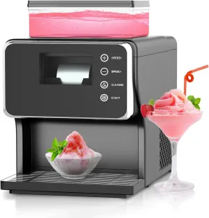 Shaved Ice Machine with Rapid Cooling, Adjustable Speed Snowflake Ice Maker, Food-Grade Stainless Steel Material, Ice Cream Maker for Home, Party, School, Commercial Use & Church Events
