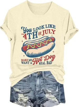 Shirts for Women 4th of July Outfits Flag Print Womens Tops Comfy Independence Day T Shirts USA Short Sleeve Shirts