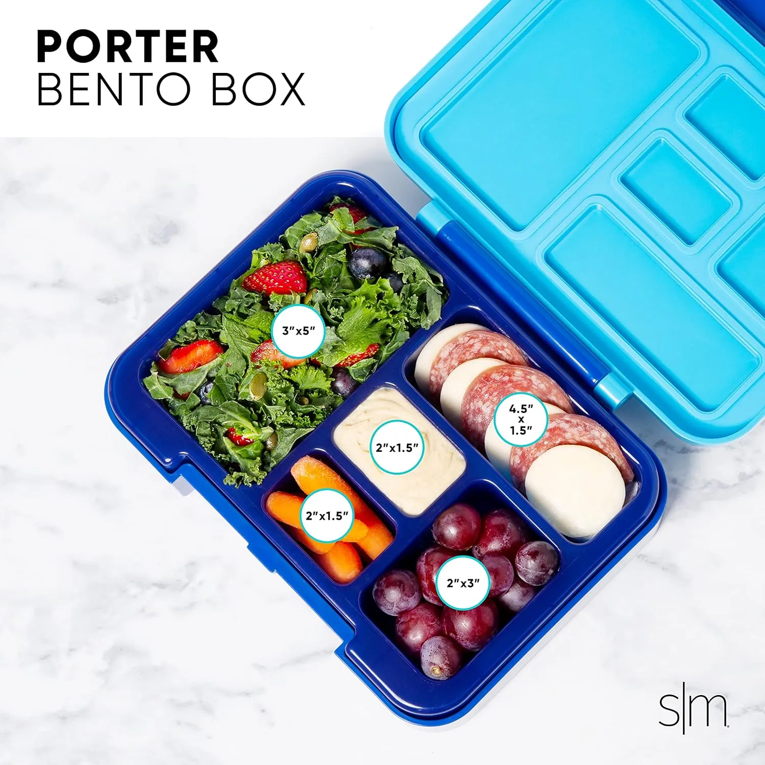 Simple Modern Nickelodeon Viacom Bento Lunch Box for Kids | BPA Free, Leakproof, Dishwasher Safe | Lunch Container for Boys, Toddlers | Porter Collection | 5 Compartments | TMNT: Turtles Unite