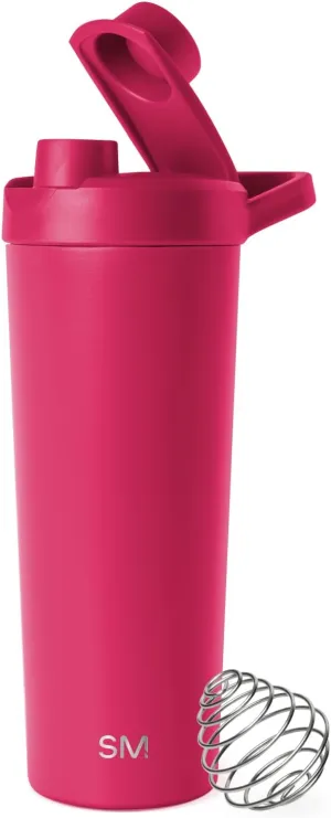 Simple Modern Stainless Steel Shaker Bottle with Ball 24oz | Metal Insulated Cup for Protein Mixes, Shakes and Pre Workout | Rally Collection | Berry Twist