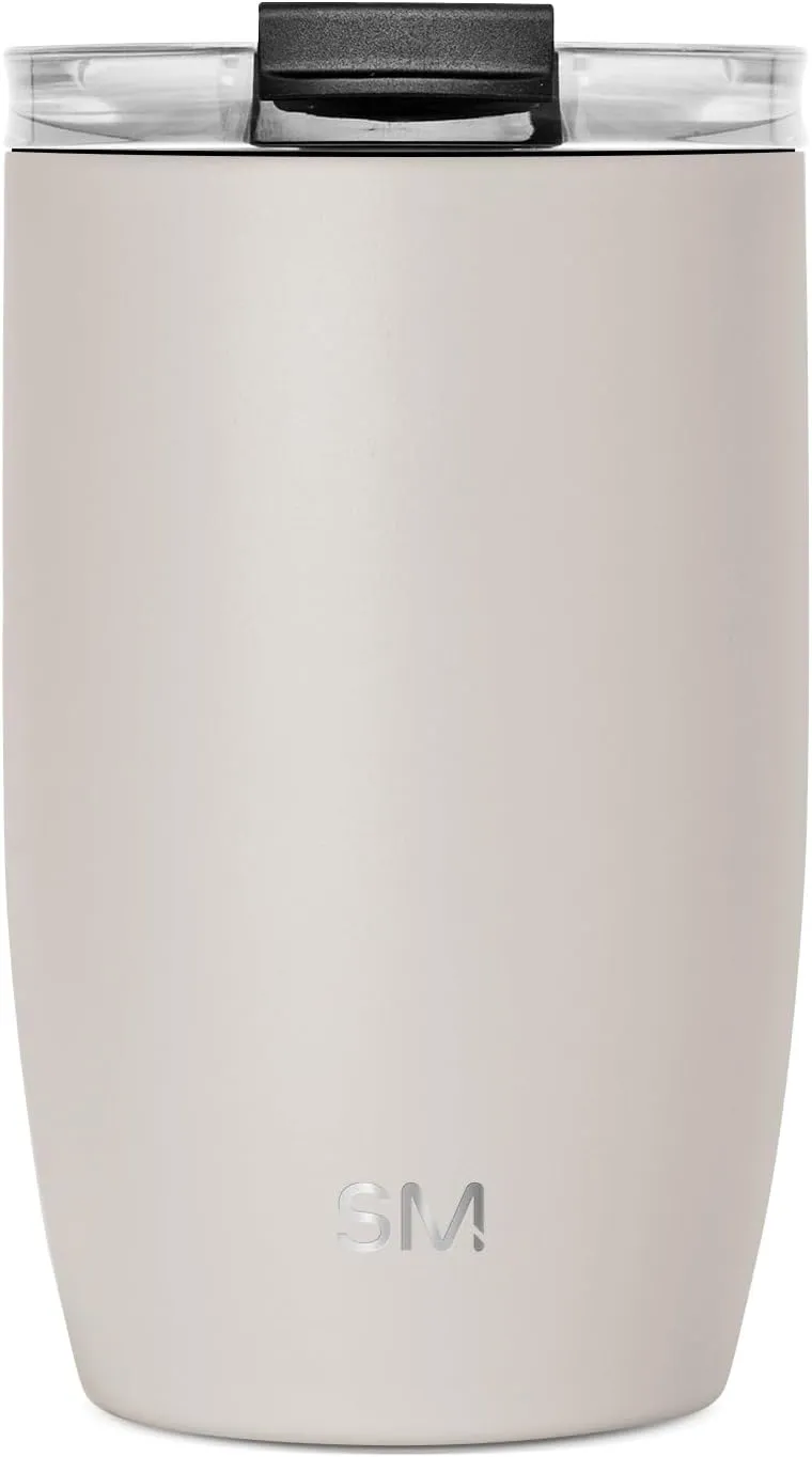 Simple Modern Travel Coffee Mug Tumbler with Flip Lid | Reusable Insulated Stainless Steel Cold Brew Iced Coffee Cup Thermos | Gifts for Women Men Him Her | Voyager Collection | 12oz | Almond Birch