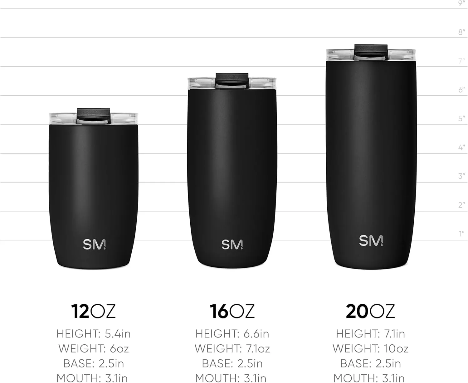 Simple Modern Travel Coffee Mug Tumbler with Flip Lid | Reusable Insulated Stainless Steel Cold Brew Iced Coffee Cup Thermos | Gifts for Women Men Him Her | Voyager Collection | 12oz | Almond Birch