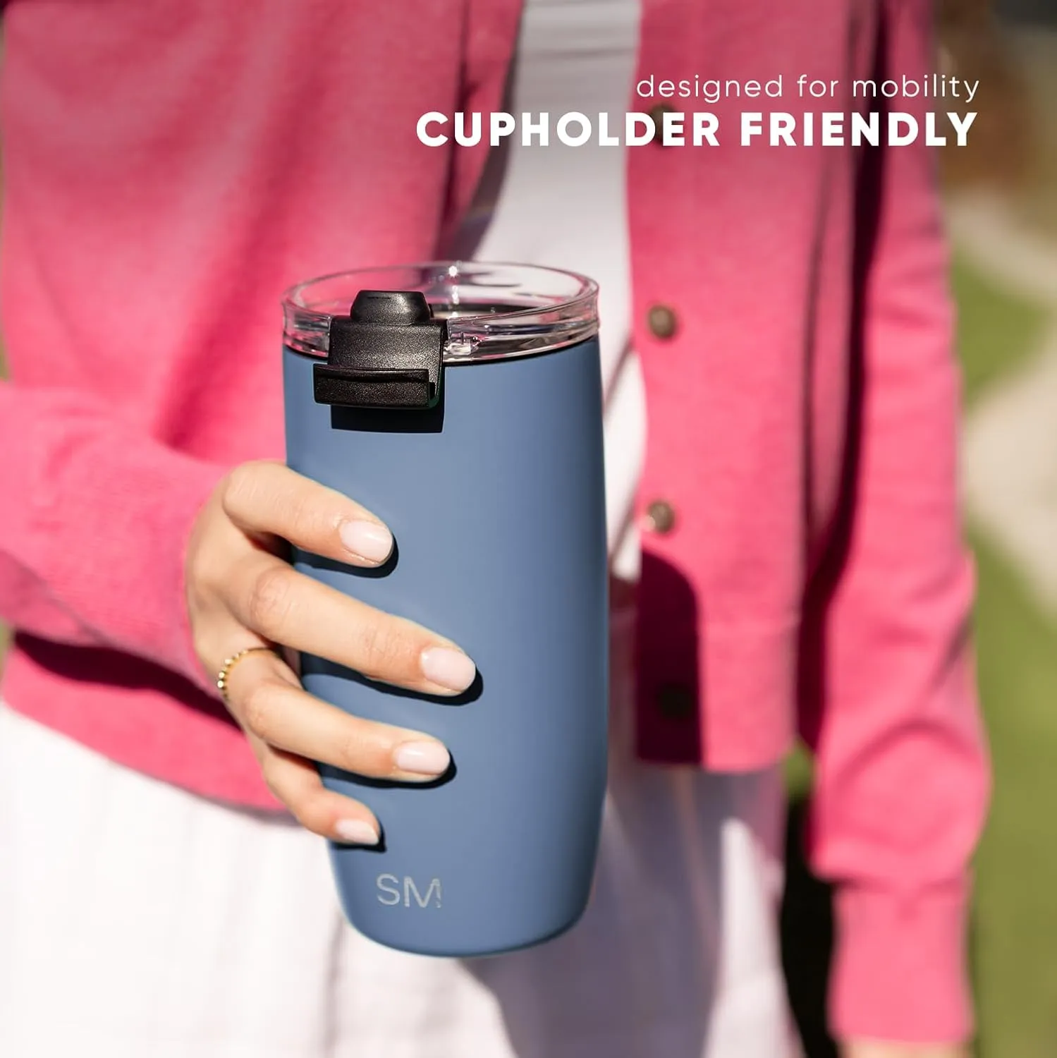 Simple Modern Travel Coffee Mug Tumbler with Flip Lid | Reusable Insulated Stainless Steel Cold Brew Iced Coffee Cup Thermos | Gifts for Women Men Him Her | Voyager Collection | 20oz | Midnight Black