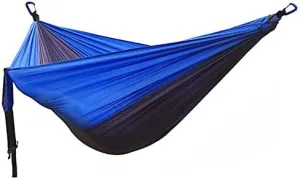 Single & Double Portable Hammock, Hammocks for Trees, with Carabiner and Ropes Folding Comfortable Breathable Durable - for Travel, Beach, Camping, Hiking, Backyard