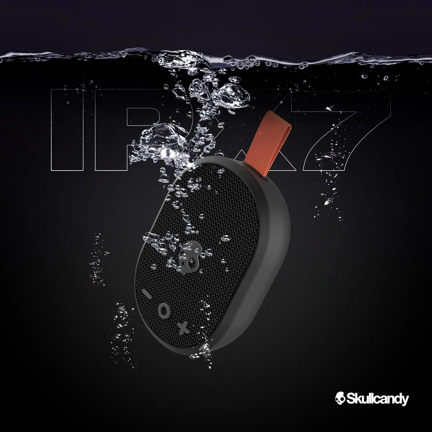 Skullcandy Ounce Wireless Bluetooth Speaker - IPX7 Waterproof Mini Portable Speaker with 16 Hour Battery, Downward Firing Passive Radiator, and Ballistic Nylon Carry Strap (Pack of 2)