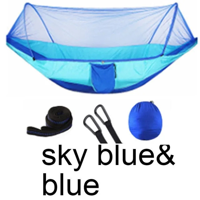 Sleeping Outdoor Net Hammock Portable Giant discount 250x120cm Hanging Camping Swing Parachute Mosquito Free gift with purchase High Sleeping Strength Bed