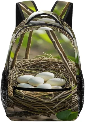 Small Backpacks Personalized Magical Bird Nest Printing Travel Bag Lightweight Travel Backpack For Women Men