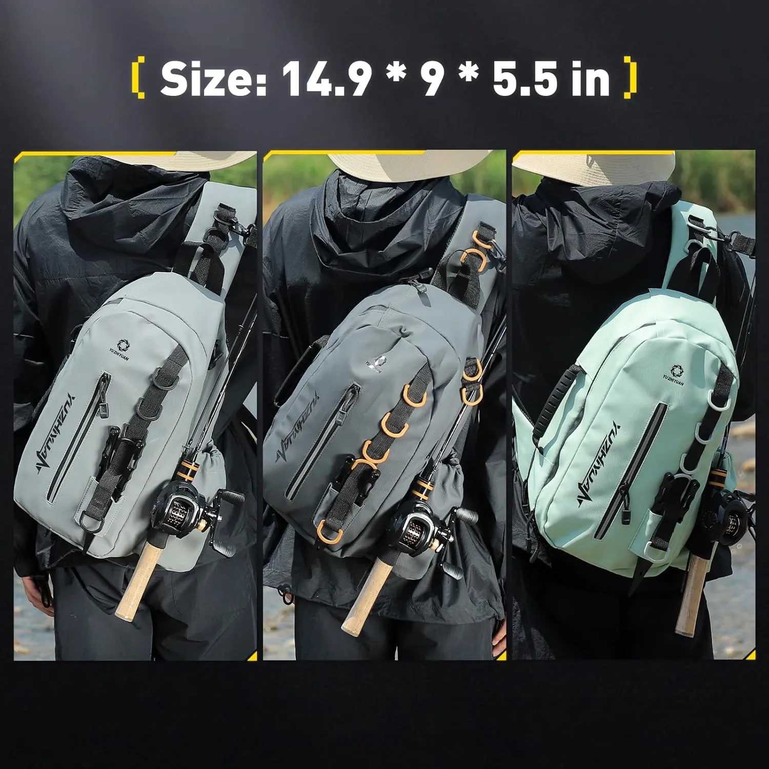 Small Fishing Bag with Rod Strap, Portable & Lightweight, Fish Small Tackle bag – Fits Tackle Boxes & Gear,Move Freely, Cast Smoothly - Fishing Gifts for Men