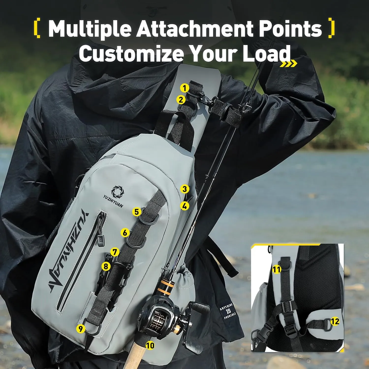 Small Fishing Bag with Rod Strap, Portable & Lightweight, Fish Small Tackle bag – Fits Tackle Boxes & Gear,Move Freely, Cast Smoothly - Fishing Gifts for Men