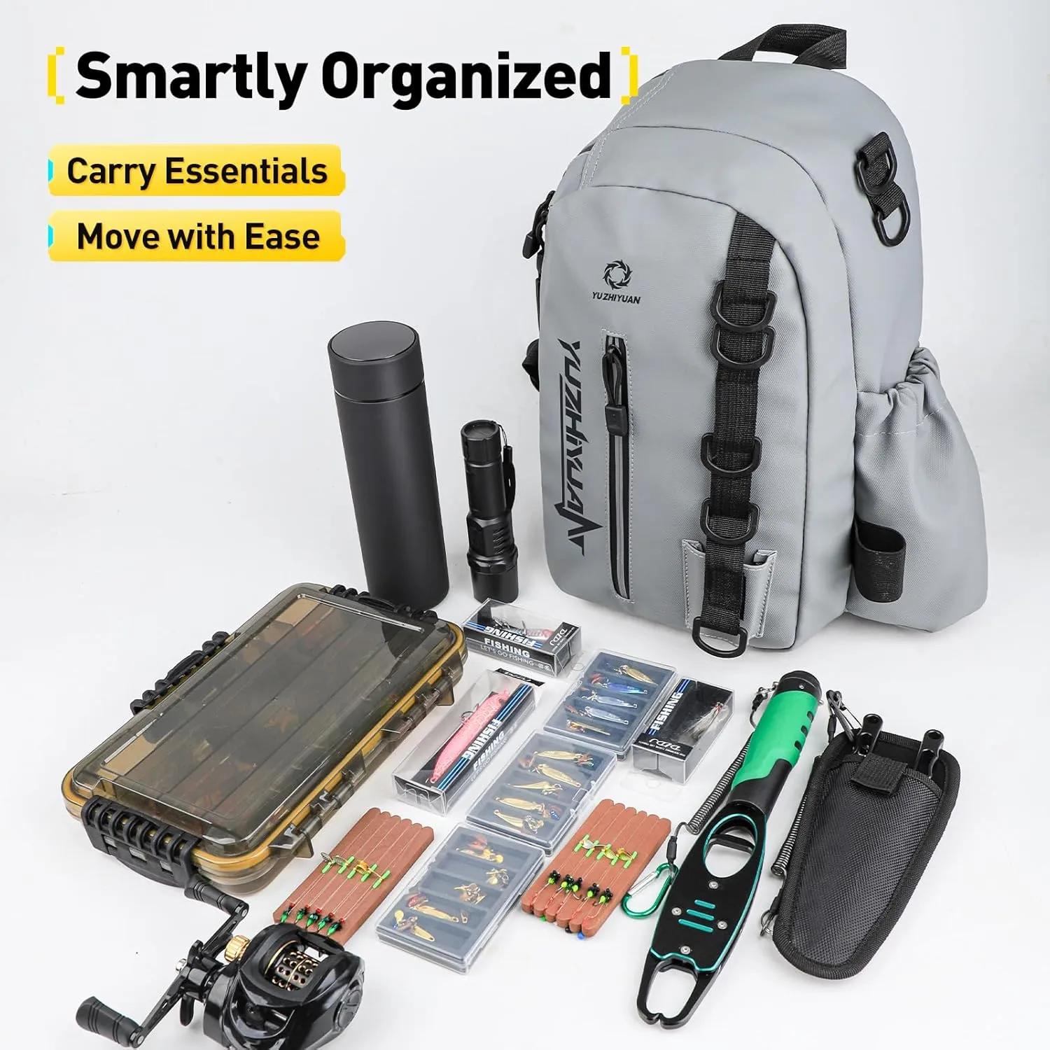 Small Fishing Bag with Rod Strap, Portable & Lightweight, Fish Small Tackle bag – Fits Tackle Boxes & Gear,Move Freely, Cast Smoothly - Fishing Gifts for Men