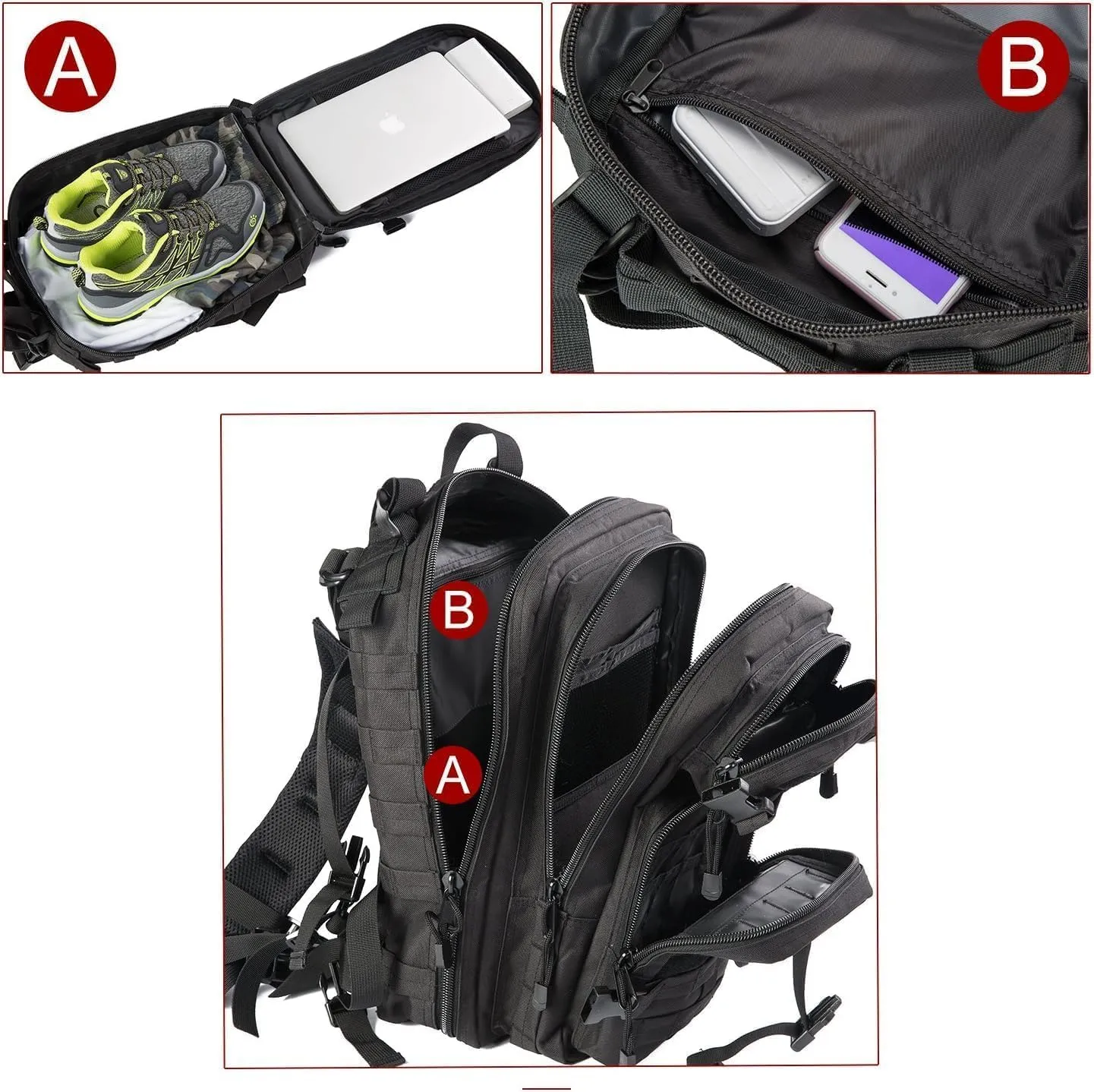 Small Military Tactical Backpack Army Assault Rucksack GYM Hiking Bug Out Bag