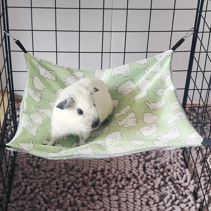 Small Pet Double-sided Hammock Summer Breathable Ice Silk Hamster Hammock for Ferret Sugar Glider Guinea Pig Rabbit Accessories