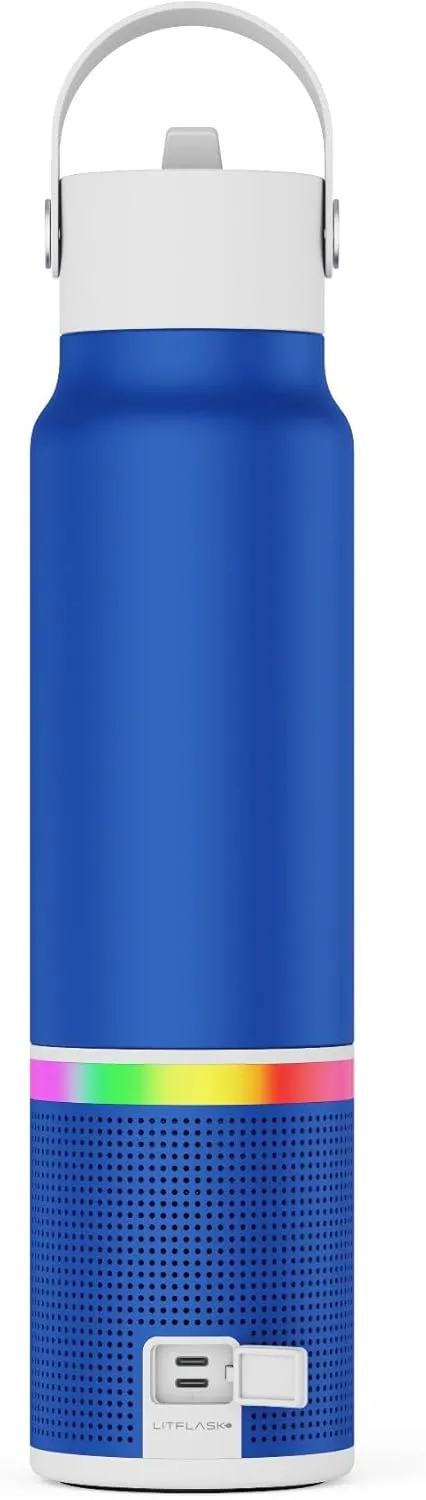 Smart Water Bottle with Premium Bluetooth Speaker, Portable Charger, LED Light, Stainless Steel, Mix & Match Colors, 20oz - Oprah's Favorite Things 2024