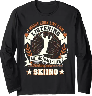 Snow Alpine Skiing Downhill Best Ice Ski Race Long Sleeve T-Shirt