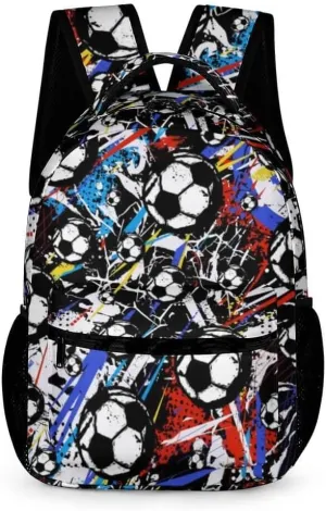 Soccer School Backpack for Kids Girls Boys, 16 Inch Cool Soccer Themed Bookbag, Personality School Backpack for Students Children, sustainable, Lightweight, Large Capacity