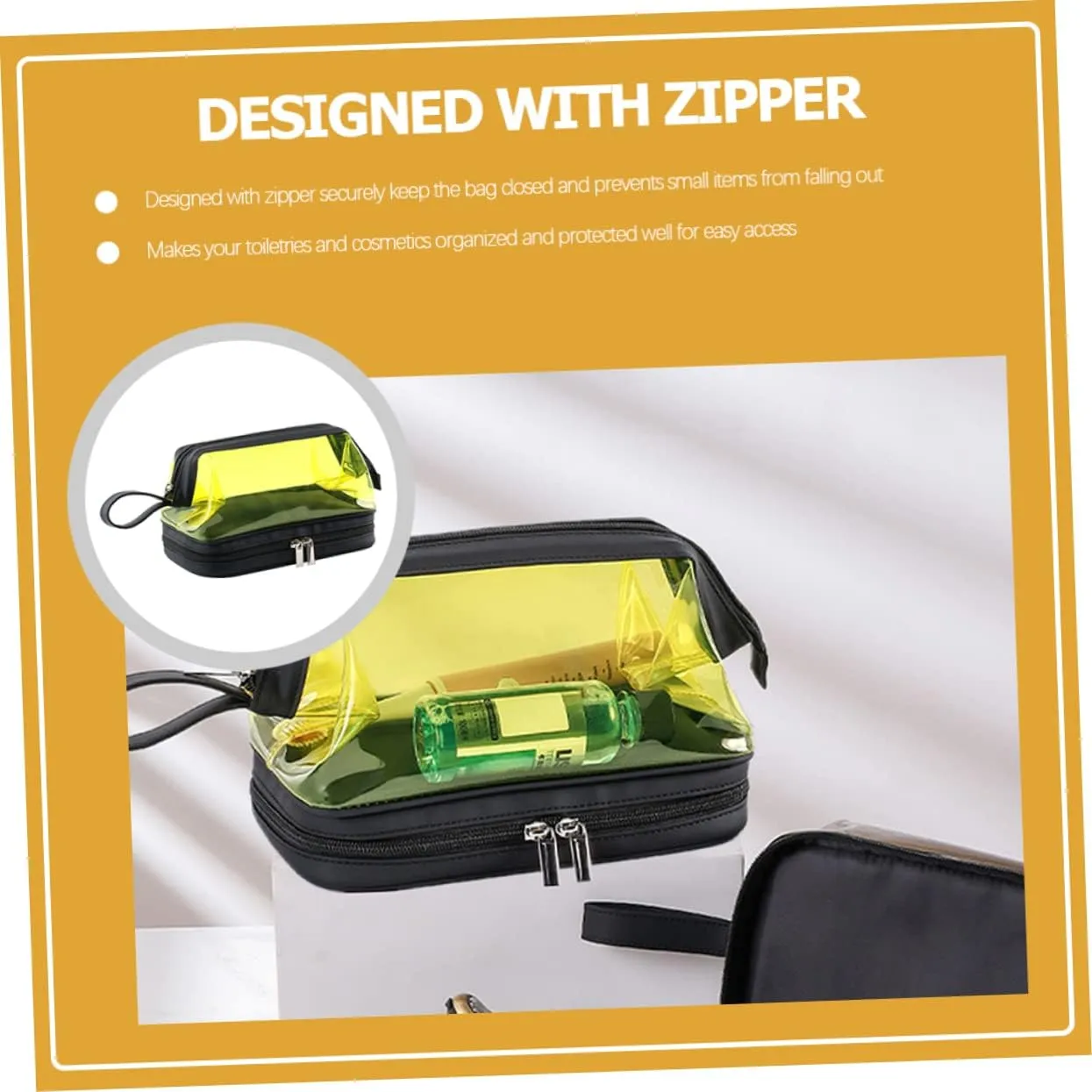 SOIMISS Makeup Organizer Portable Travel Toiletry Bag Waterproof Dry Wet Separation for Women
