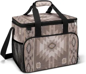 Southwestern Native American Aztec Ethnic Navajo Indian Tribal Cooler Bag, Collapsible Soft Sided Cooler, Large Leakproof Camping Cooler, Portable Travel Cooler for Camping, Road Trips