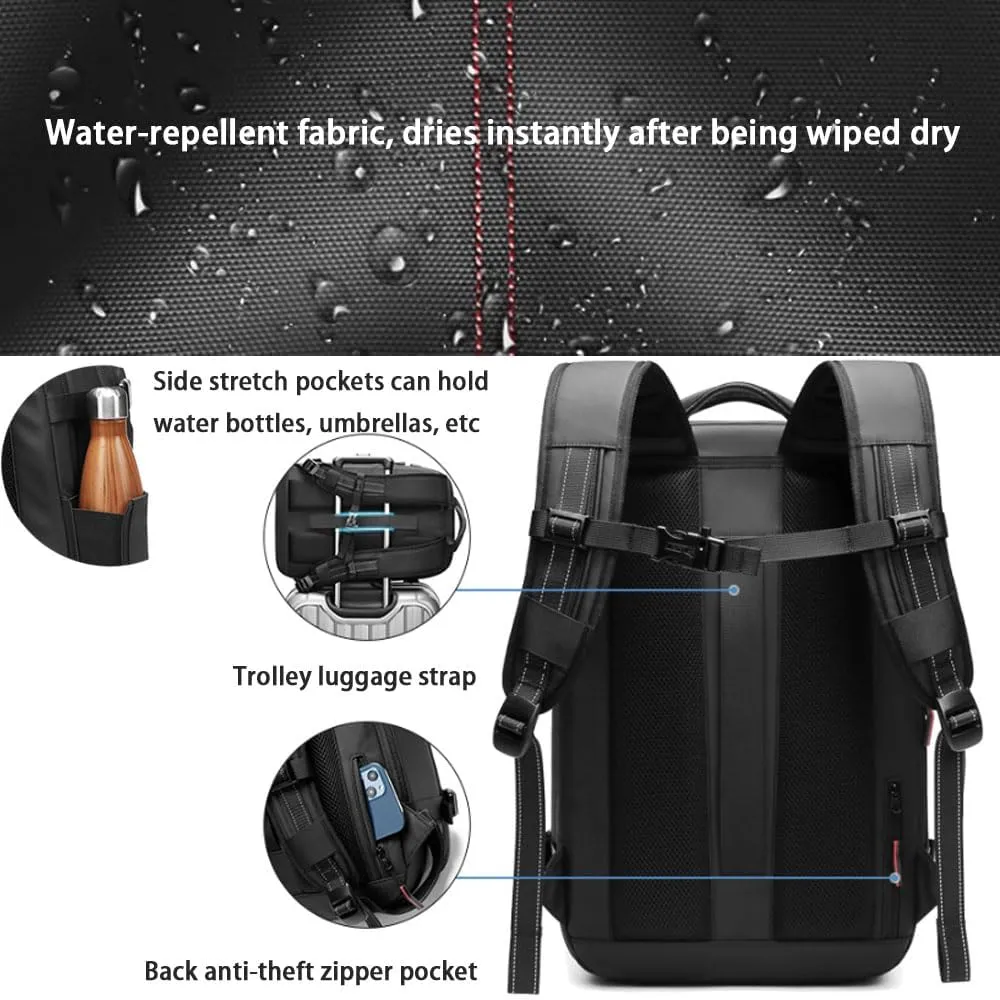 Space Vac Pro Backpack, Spacevac Pro Backpack, with Vacuum Seal Compression, 17”Laptop Vacuum Backpacks Travel with TSA Lock (NO Pump, B)