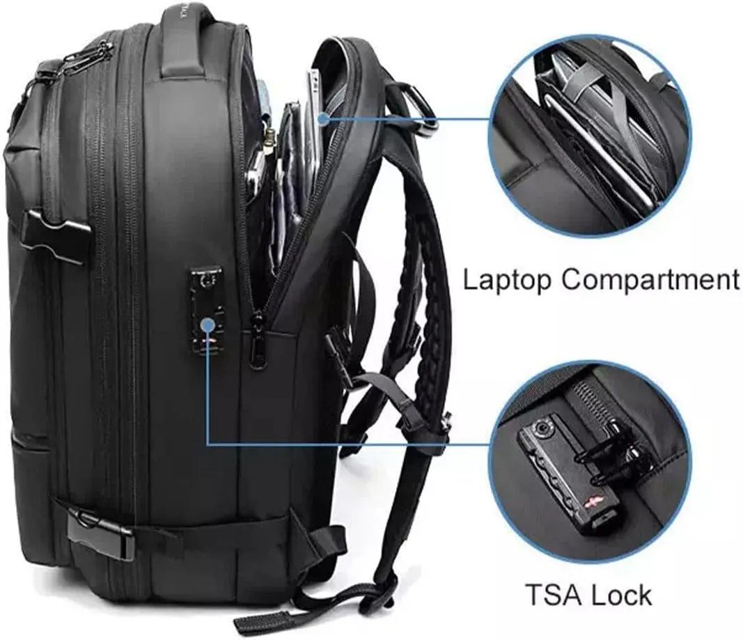 Spence Vac Backpack, Ezy Vac Backpack, Ezyvac Rucksack, Easyvacpack, Vacuum Bag with Anti Theft Lock (Black with Pump)