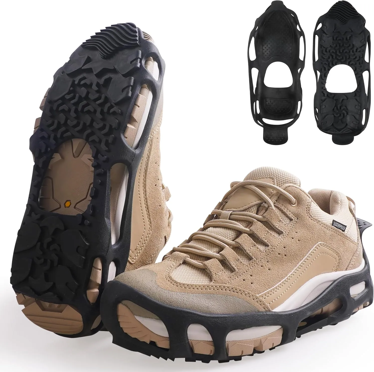 Spikeless Ice Cleats Perfect for Transitioning Between Indoor/Outdoor Surfaces Slip On Spikeless Ice Traction Devices Grippers Indoor Anti-Slip Job Safety Traction Slip-On