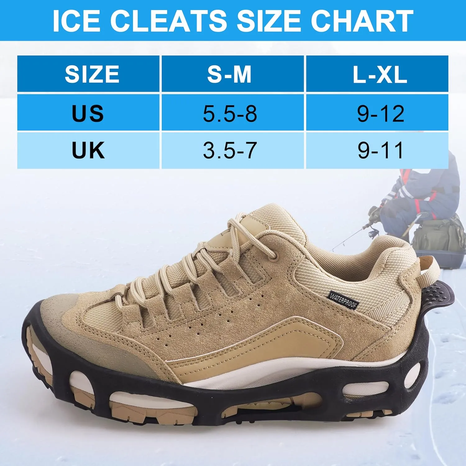 Spikeless Ice Cleats Perfect for Transitioning Between Indoor/Outdoor Surfaces Slip On Spikeless Ice Traction Devices Grippers Indoor Anti-Slip Job Safety Traction Slip-On