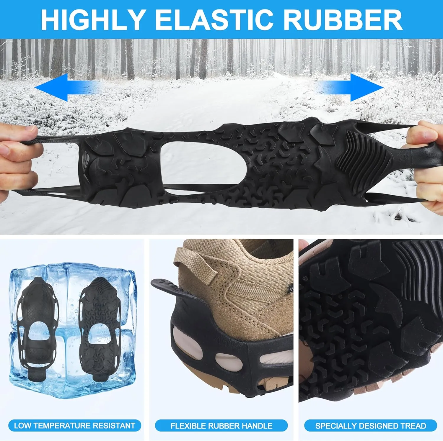 Spikeless Ice Cleats Perfect for Transitioning Between Indoor/Outdoor Surfaces Slip On Spikeless Ice Traction Devices Grippers Indoor Anti-Slip Job Safety Traction Slip-On