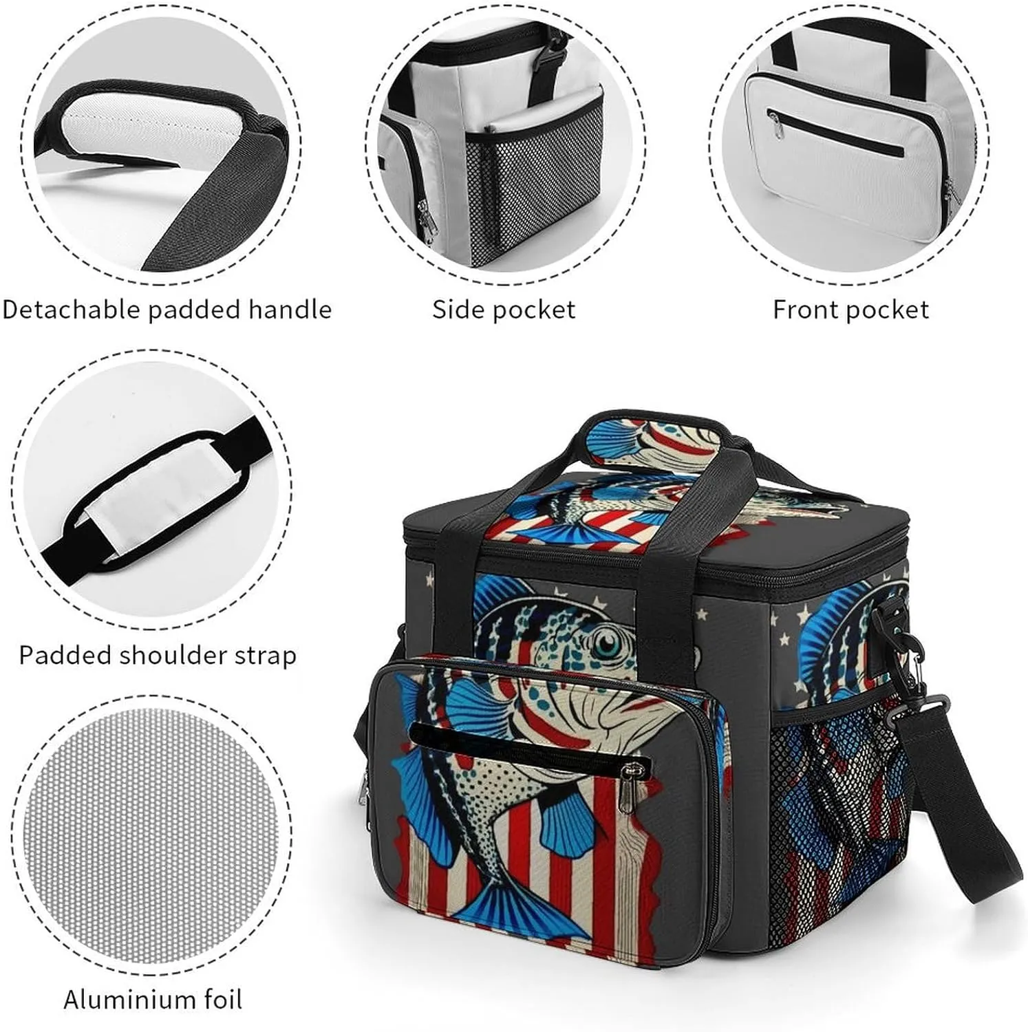 Spring Bird Hummingbird Portable 22.5L Soft Cooler Bag for Car Camping Flowers Leaves Leakproof Ice Chest with Adjustable Strap Insulated Lunch Box for Work Hiking Picnic