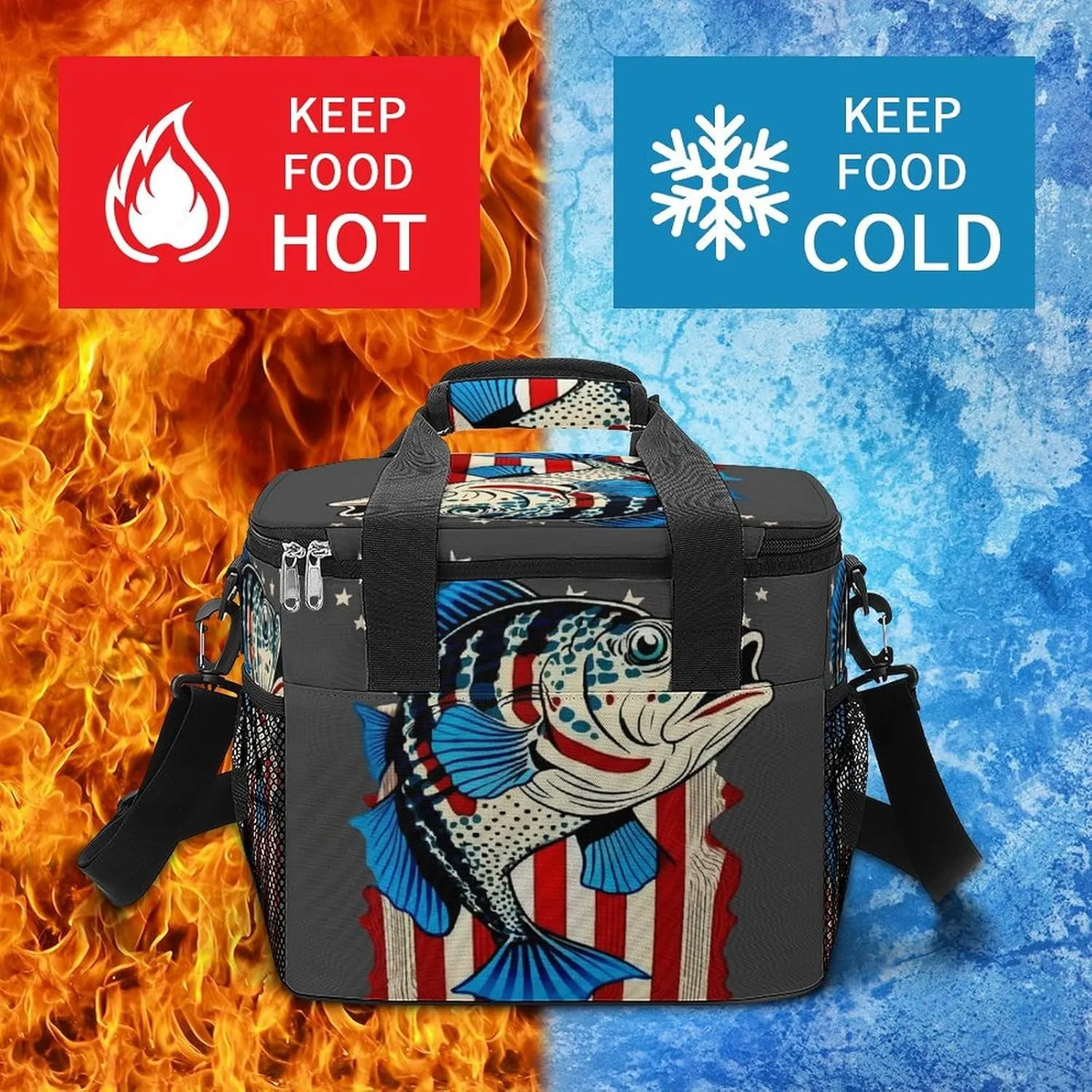 Spring Bird Hummingbird Portable 22.5L Soft Cooler Bag for Car Camping Flowers Leaves Leakproof Ice Chest with Adjustable Strap Insulated Lunch Box for Work Hiking Picnic