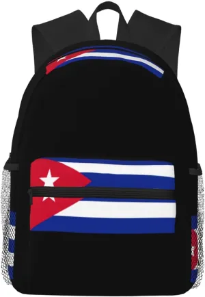 SSIMOO Cuban Flag Print Leisure Backpack Travel Pack For Outdoors,The Must-Have For Adventure Journey