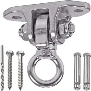 Stainless Steel 304 Heavy Duty Hanger 180°360° Swing 1200 LB Mounting Auger Installation Guide Playground Porch Swing Sandbag Yoga Hammock Stand Wooden Indoor-Outdoor