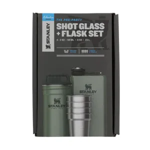 Stanley Adventure Shot Glass set   Flask Hammertone Green